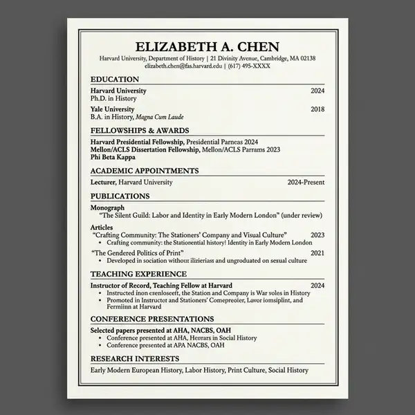 ATS Resume Template - Harvard Standard