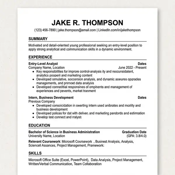 ATS Resume Template - Jake's Resume
