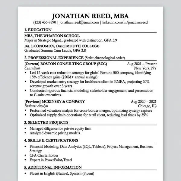 ATS Resume Template - The McKinsey