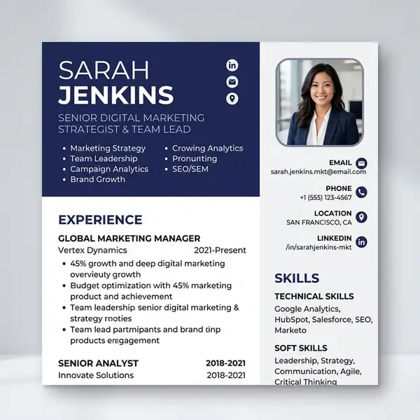 ATS Resume Template - Modern Split